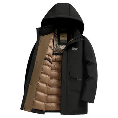 罗蒙男士羽绒服中长款2024新款