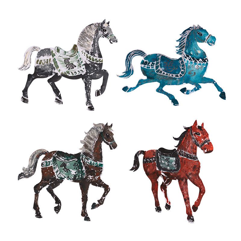 新年春节元旦马年白胚涂鸦福马手工diy儿童材料包幼儿园创意玩具