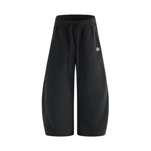 SMILE DDD毛圈卫裤松紧阔腿可调节显瘦慵懒保暖美式休闲运动长裤