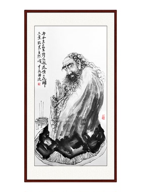 纯手绘中国画真迹人物房间