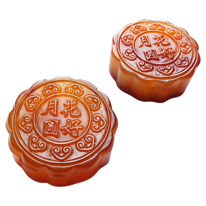 沛孚天然玛瑙玉髓月饼中秋礼赠