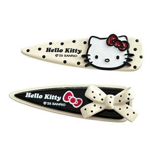 正版hello kitty黑白水滴金属发夹鸭嘴夹刘海无痕对夹女甜美发饰
