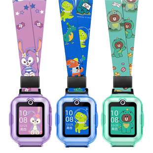 【印花宽绳配挂饰】适用华为儿童手表表带3PRO/超能版/3S/5X/5XPRO挂脖4X/4PRO/3X卡通2CM保护套表带配件