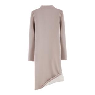 半高领纯白修身加长款连衣裙秋冬季韩版长袖加厚绒保暖女体恤简约