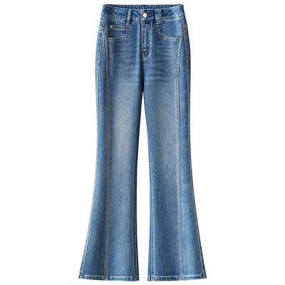 亮钻牛仔裤微喇裤女春季2026新款