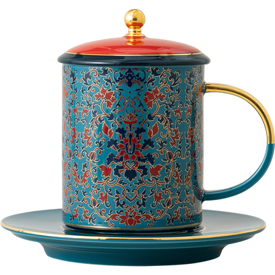 祥裕珐琅彩宫廷办公杯陶瓷马克杯