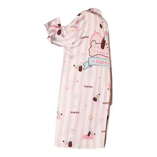 Gukoo/果壳睡衣女春秋款原创IP系列冰丝质感长袖睡裙