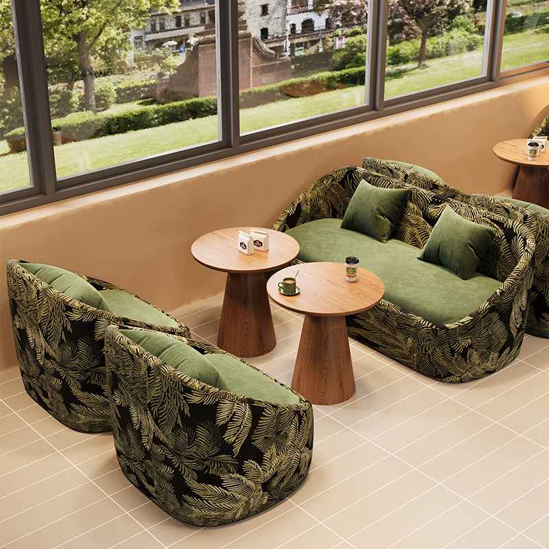 复古卡座酒吧清吧咖啡厅沙发桌椅商用接待洽谈休闲区沙发茶几组合