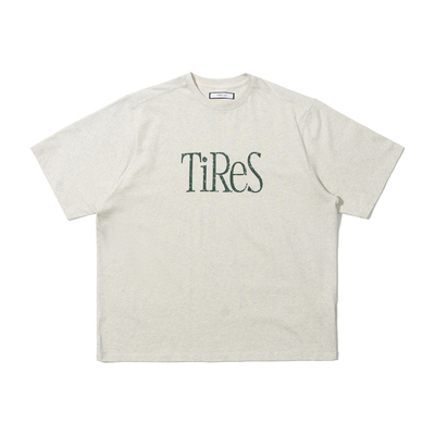 TIRES印花logo短袖纯色标语tee