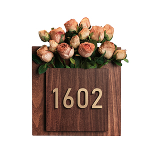 2026年新款插花门牌号高级感轻奢创意定制别墅户外门口号码牌家用贴公寓小区住宅仪式感欢迎回家房间发光挂牌