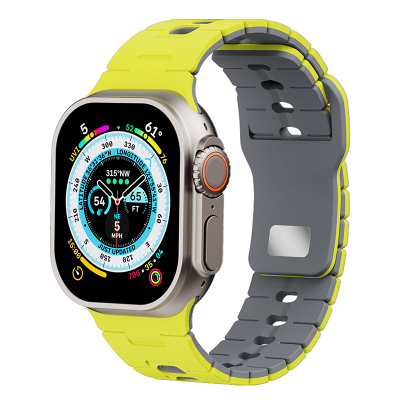 CLOUDHIS夏天款运动诺曼双色硅胶适用iwatchs10男s11高级腕带苹果表带applewatch夏天高级感男女Ultra透气SE