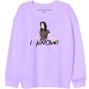 Friendsforever老友记官方限量周边同款莫妮卡 I know! 紫色卫衣