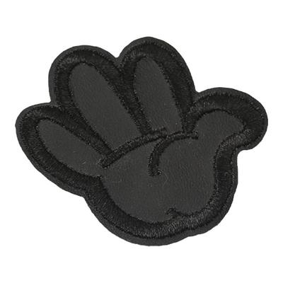 修补贴黑色刺绣带背胶皮衣补丁贴