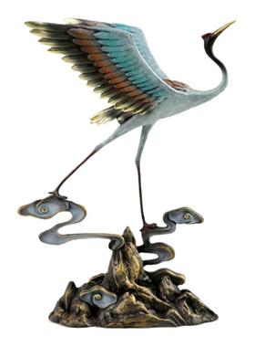 铜一家古典仙鹤大摆件黄铜家居客厅酒柜装饰品乔迁新居贺寿礼品