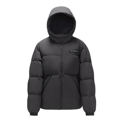 企鹅羽绒服加厚黑色耐脏鸭绒外套