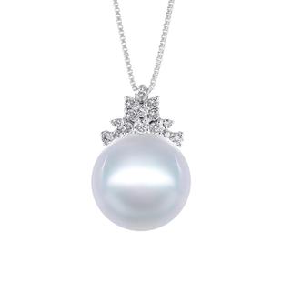 海蒂珠宝 诗意时光 15.3mm大颗粒南洋澳白吊坠18k金钻石 正品礼物