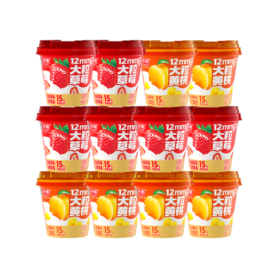 【百补】光明大果粒酸奶260g*12杯（草莓/黄桃）真实果粒嚼得到