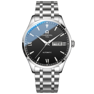 2025年新款官方正品嘉年华手表男士全自动机械表防水简约商务腕表