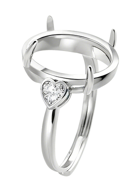 戒托空托精工女戒指空托韩版diy镶嵌宝石戒面开口戒托女12.6*15.5