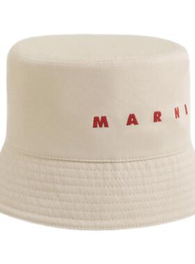 【6期免息】MARNI 纯色LOGO渔夫帽