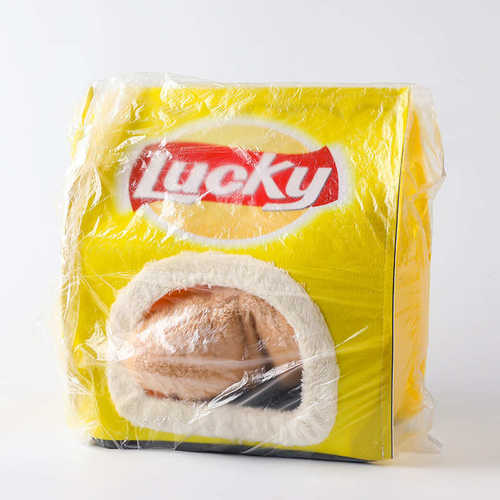 猫窝创意薯片袋猫帐篷窝可折叠四季通用猫睡袋冬季保暖小型犬狗窝