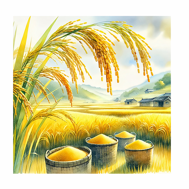大丰收风景自粘画五谷丰登墙贴画