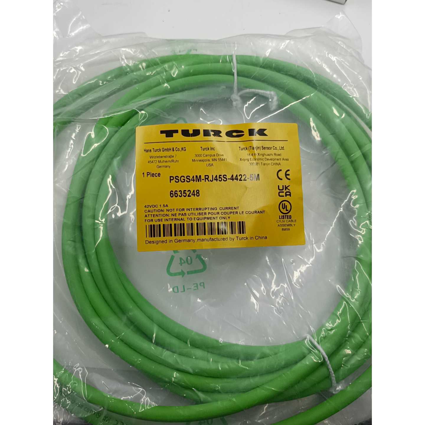 议价-TURCK图尔克网线连接线 PSGS4M-RJ45S-442
