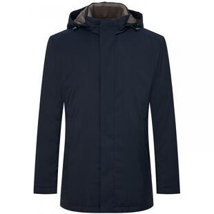 【轻暖鹅绒】报喜鸟冬季新款男士休闲薄羽绒服连帽保暖中长外套