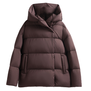 时髦羽绒服女短款2025冬季抗寒保暖连帽时尚洋气女士外衣羽绒外套