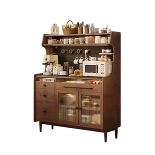 红林日记实木餐边柜客厅咖啡柜靠墙一体储物收纳柜餐厅茶水柜边柜