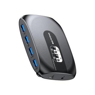 优联usb3.0切换器四进四出USB打印机共享器四台主机笔记本电脑监控录像机共享一套键盘鼠标打印机U盘共享器