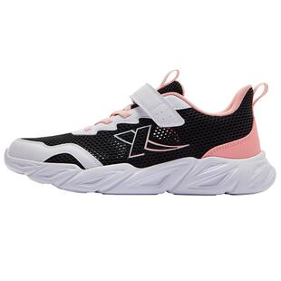 特步童鞋女童魔术贴百搭跑步鞋透气鞋子中大童减震缓震儿童运动鞋