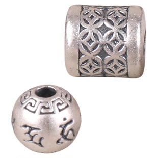 复古银饰配件福禄转运珠猴头手串星月菩提配饰925银手链diy小银珠