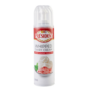总统喷射奶油250g 淡稀罐装家用即食免打发动物蛋糕奶茶烘焙喷灌