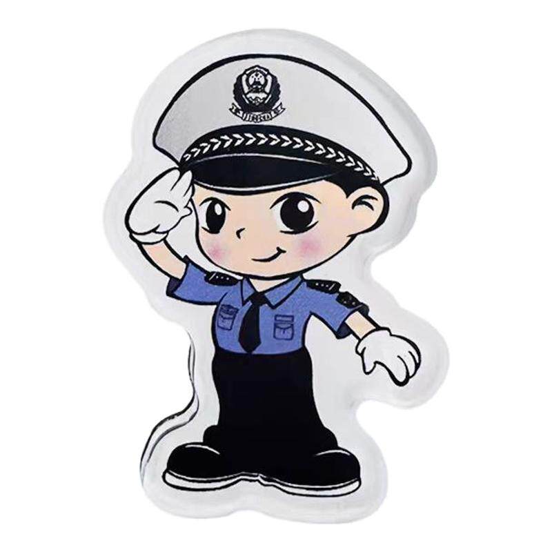 欣萱美佳亚克力交警警察钥匙扣交通安全宣传活动礼品双面蜀黍挂件