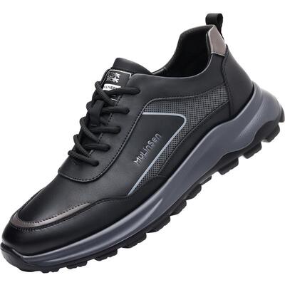 木林森男鞋真皮软底运动休闲皮鞋