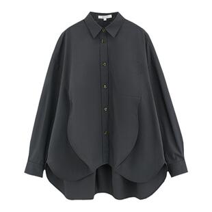 MOUSSY 春季新品简约纯色通勤风宽松衬衫028HSA30-0361