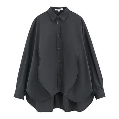 MOUSSY 春季新品简约纯色通勤风宽松衬衫028HSA30-0361
