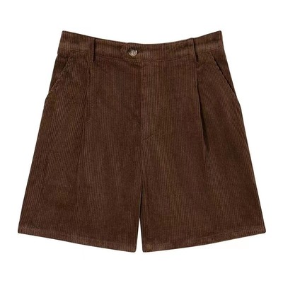 美式复古bm灯芯绒高腰短裤女