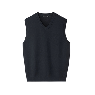 海澜之家秋冬季含羊毛可选针织背心V领修身保暖马甲男士无袖坎肩