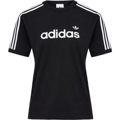 滔搏adidas阿迪达斯三叶草女子LINEAR TEE运动休闲短袖T恤HZ9542