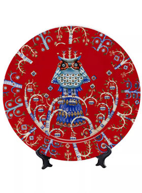 鸟类猫头鹰北欧陶瓷盘子墙面装饰