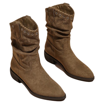 星期六新款加绒爆款美拉德堆堆靴