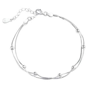 925纯银简约圆珠手链ins小众设计沉沦高级新款潮简约双层百搭手饰