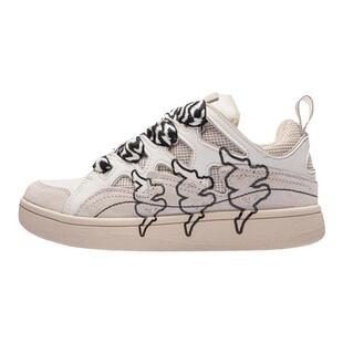 Kappa卡帕女鞋面包鞋2025夏季新款复古休闲板鞋百搭透气胖胖鞋子