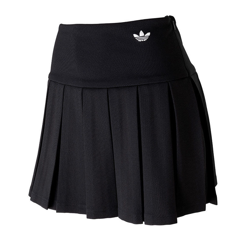 Adidas阿迪达斯三叶草女生百搭显瘦学院风高腰短款A字百褶半身裙