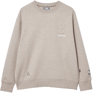 杰克琼斯秋冬男装上衣保暖落肩袖宽松卫衣NBA联名印花时尚休闲潮