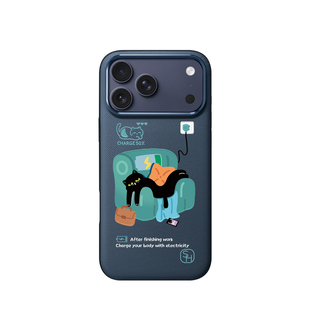 SHEHENG ×充电猫咪适用苹果17promax手机壳新款卡通iPhone17Pro防摔潮牌ins风官网同款卡包支架保护套ko1女
