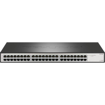 普联TP-LINK 48口全千兆交换机 TL-SG1048 企业级非网管机架式 监控网络集线分线器 钢壳即插即用网线分流器