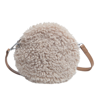 羊羔毛绒绒包包女式2025新款小众休闲百搭单肩斜挎包小圆包毛毛包